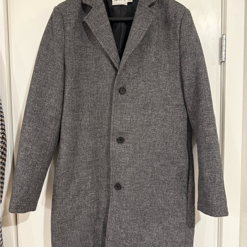 Topman Charcoal Trench Coat